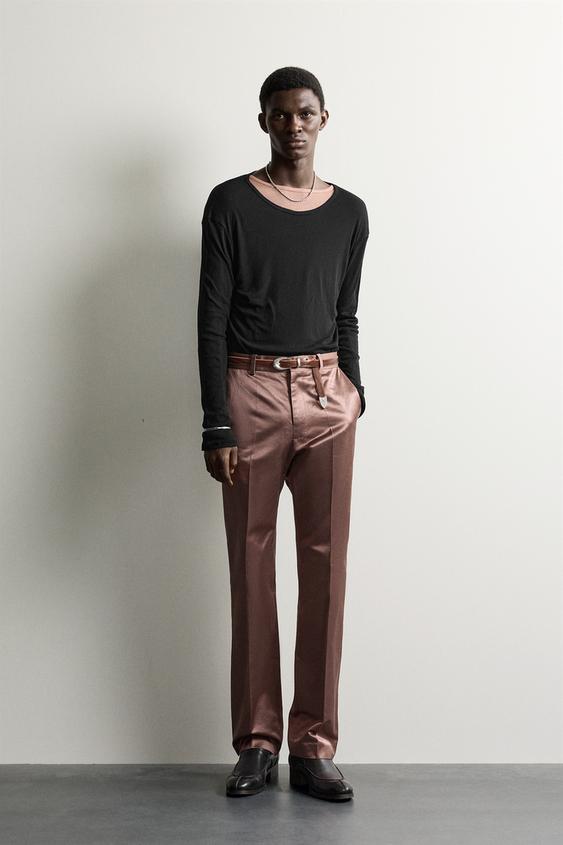 CAMISETA RELAXED FIT LYOCELL - LANA - Negro de Zara - Imagen 0