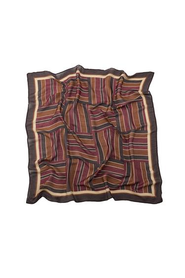 Zara MODAL PRINTED SCARF - Maroon