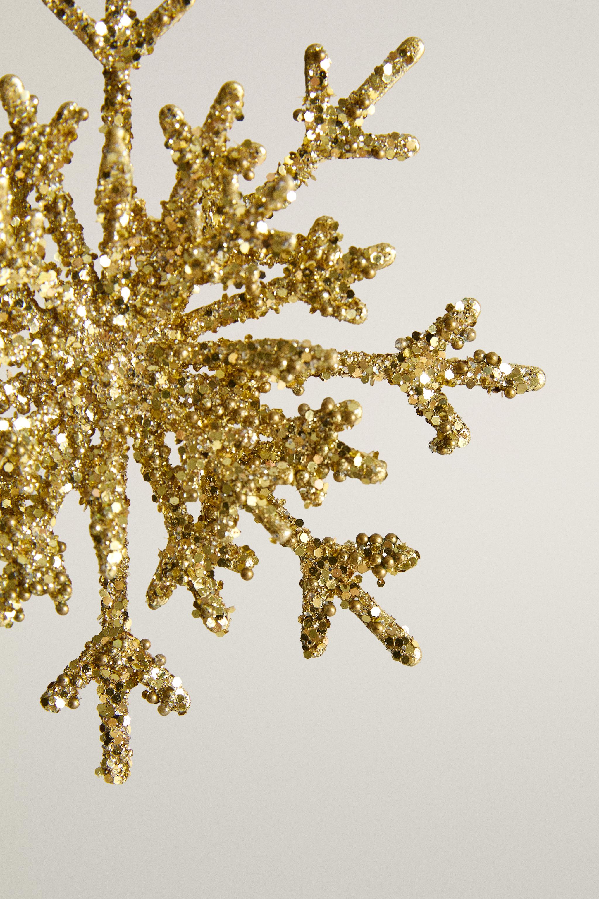 GLITTER SNOWFLAKE CHRISTMAS TREE DECORATION