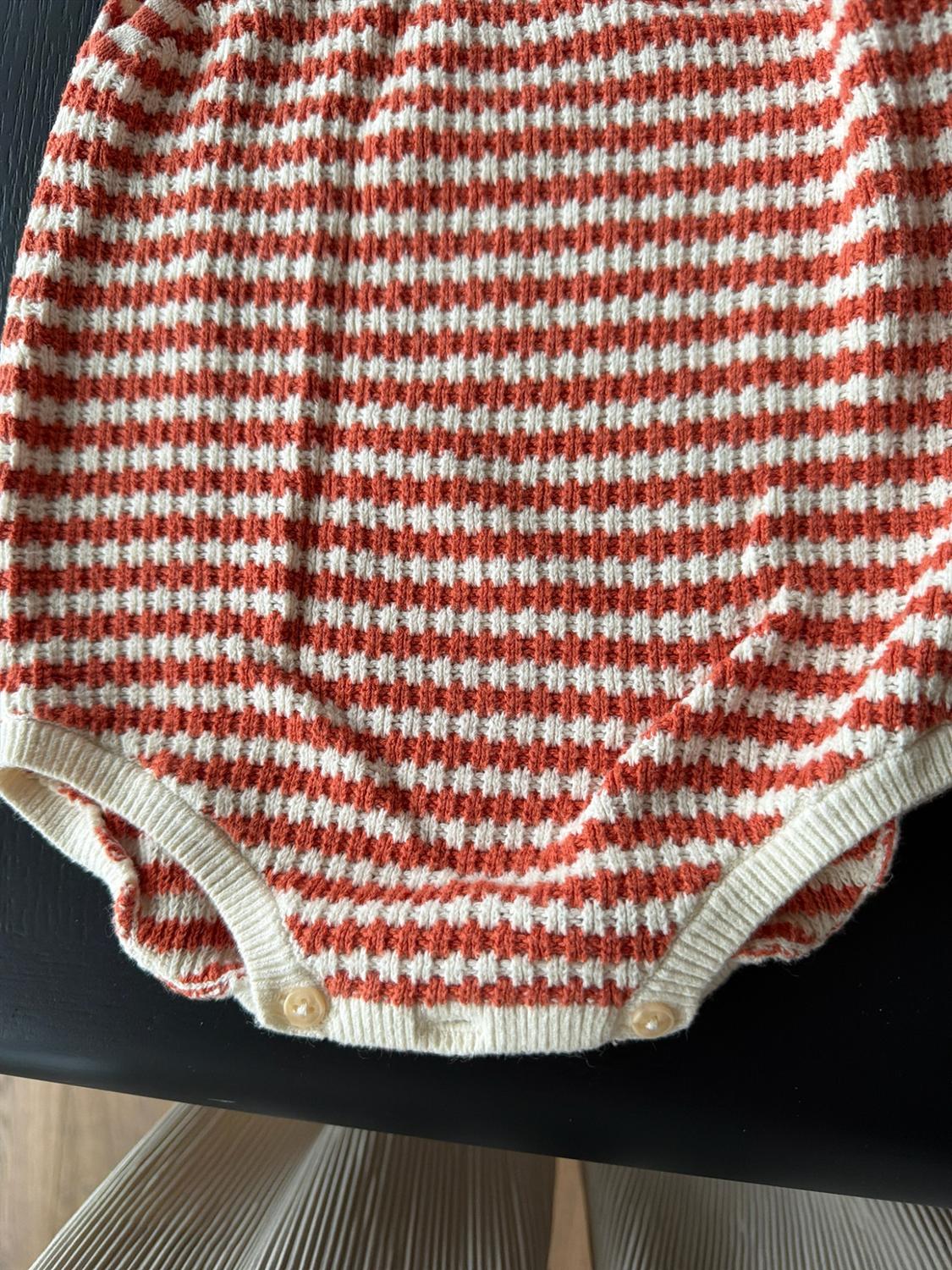 EMBROIDERED FISH STRIPED KNIT ROMPER - Image 4
