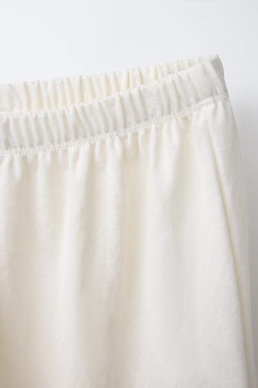 PANTALON DROIT PIQUÉ - Écru de Zara - Image 3