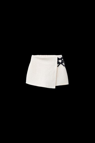 Zara TEXTURED SKORT - Ecru - Image 0