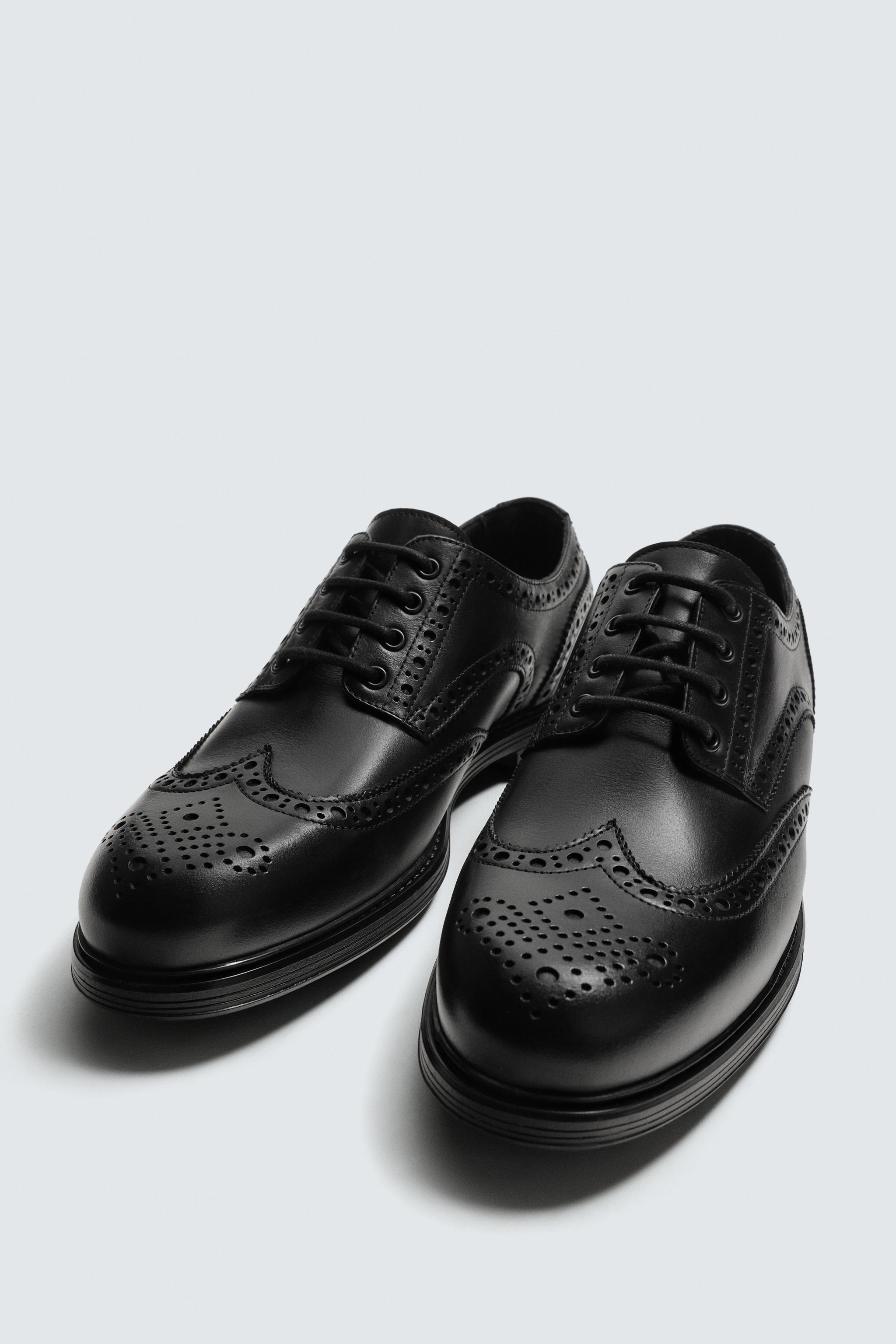 LEATHER DRESS SHOES - Brown | ZARA South Africa
