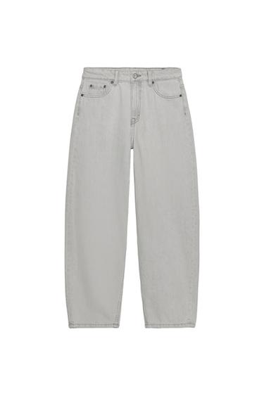 Zara ZW COLLECTION BARREL HIGH WAIST JEANS - Gray