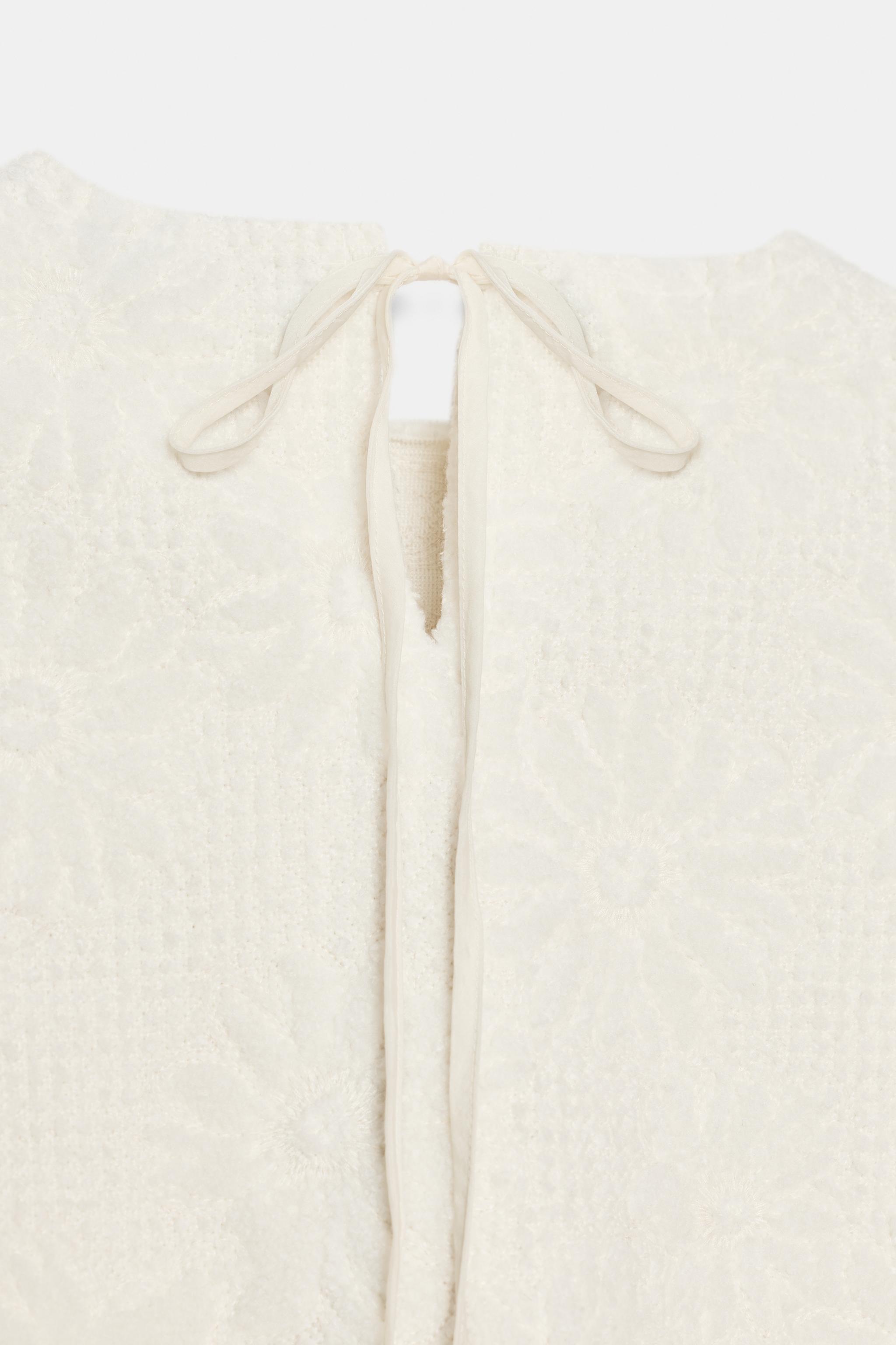 Pull Zara à Manches Bouffantes Texture - Couleur écru - Taille M - Neuf Avec étiquettes