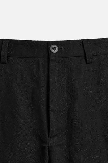 FLORAL EMBROIDERY TROUSERS - Black by Zara - Image 8