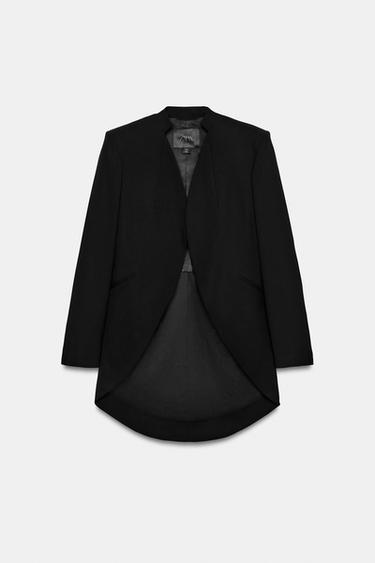 ZW COLLECTION LIMITED EDITION MINIMALIST LONG BLAZER - Black by Zara