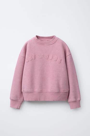 FADED EFFECT PATCHES SWEATSHIRT - Pink by Zara