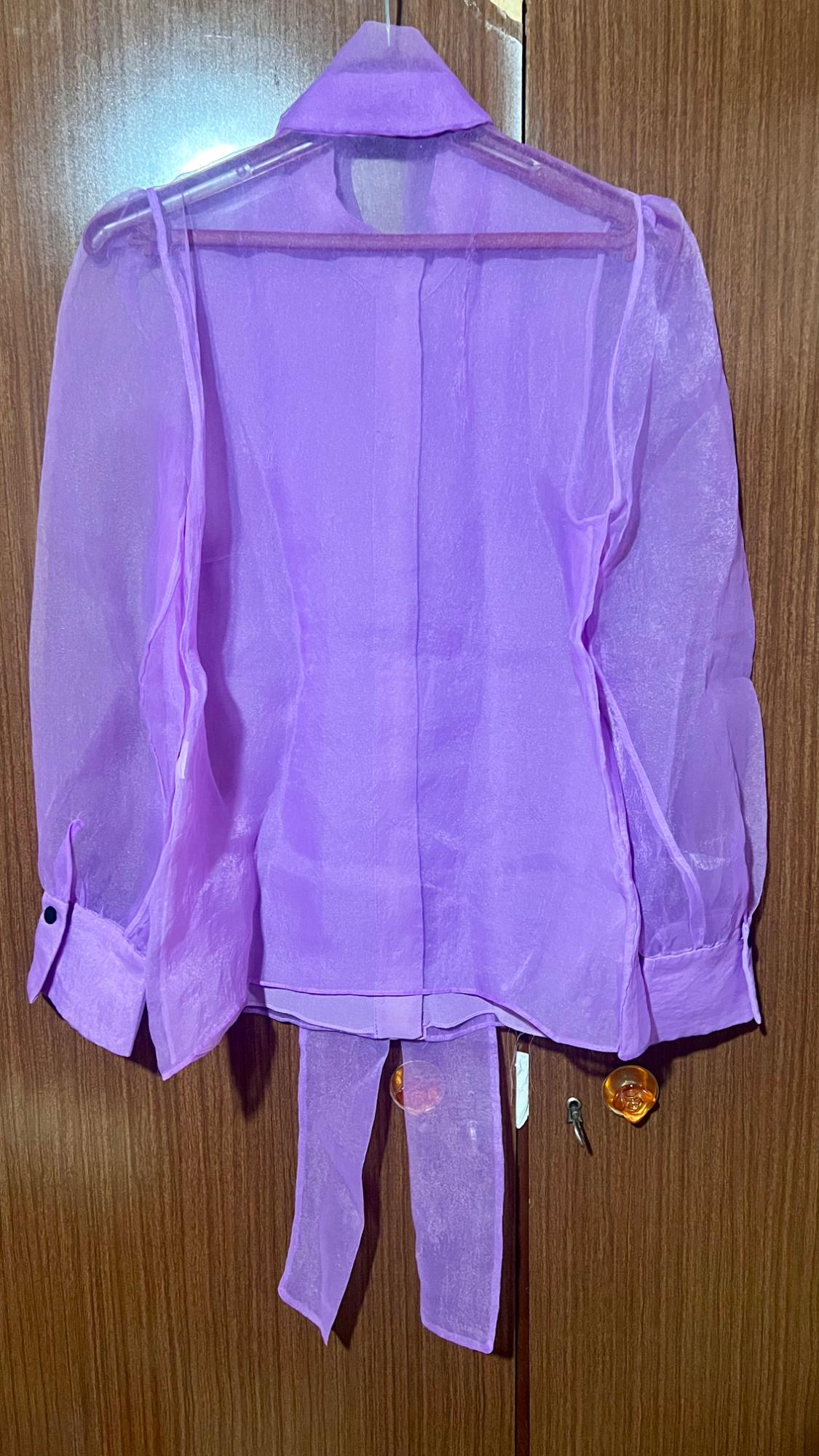 ORGANZA BLOUSE WITH BOW DETAIL - Image 3