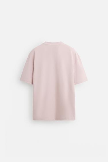 BASIC REGULAR FIT T-SHIRT - Pale pink by Zara - Image 6