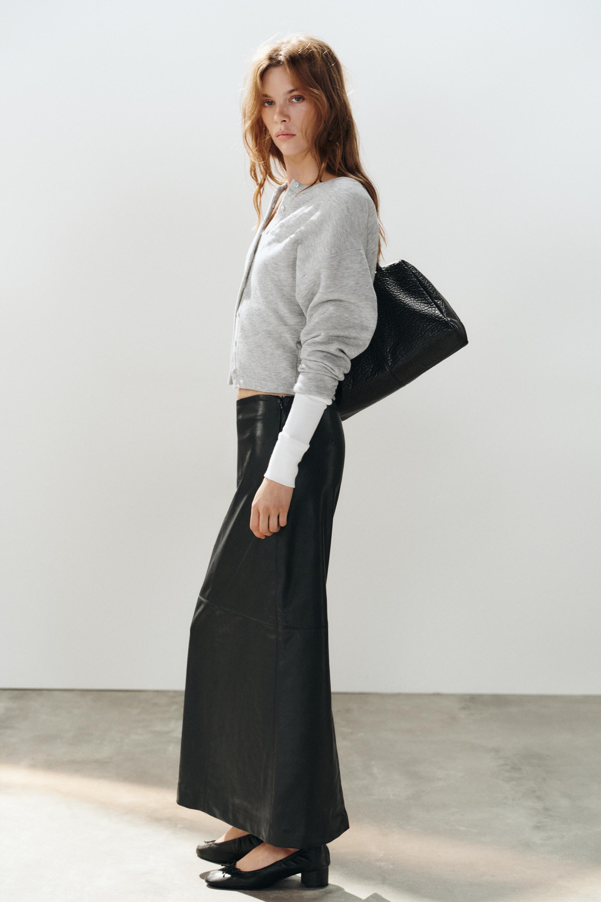 FAUX LEATHER MAXI SKIRT - thumbnail 4