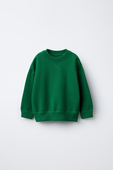 PLAIN KNIT SWEATER - Green by Zara - Image 0