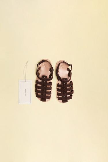 LEATHER CAGE SANDALS - Brown by Zara - Image 8