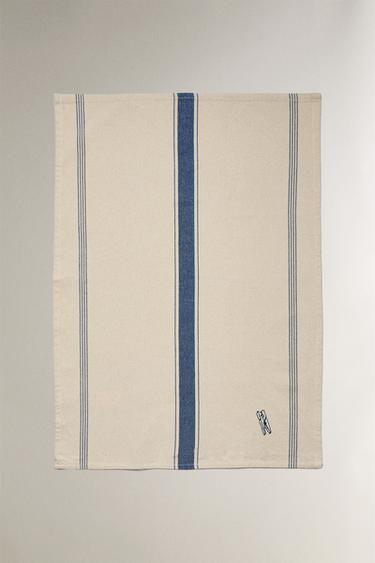 TORCHON COTON BRODÉ NETTOYAGE - Bleu de Zara - Image 1