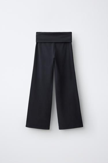 FOLD-OVER WIDE-LEG TROUSERS — Anthracite grey 2