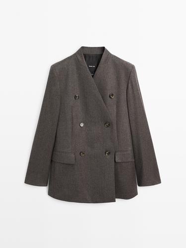 Zara 100% wool melange suit blazer - Brown
