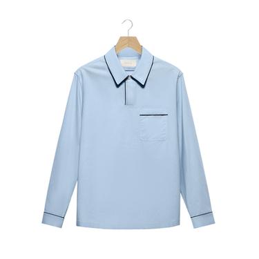 قميص بولو بيجامة جاكار - سماوي by Zara
