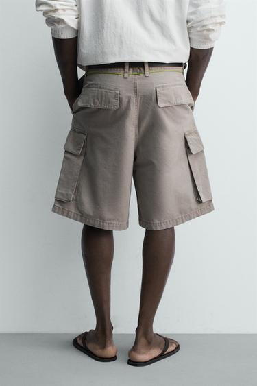 BERMUDA CARGO RELAXED FIT À CORDON - pierre de Zara - Image 2