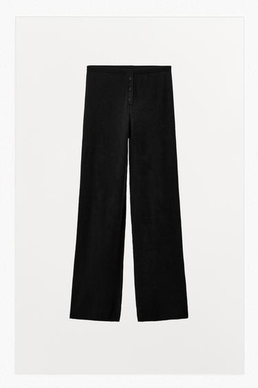 PANTALÓN PUNTO BOTONES - Negro de Zara