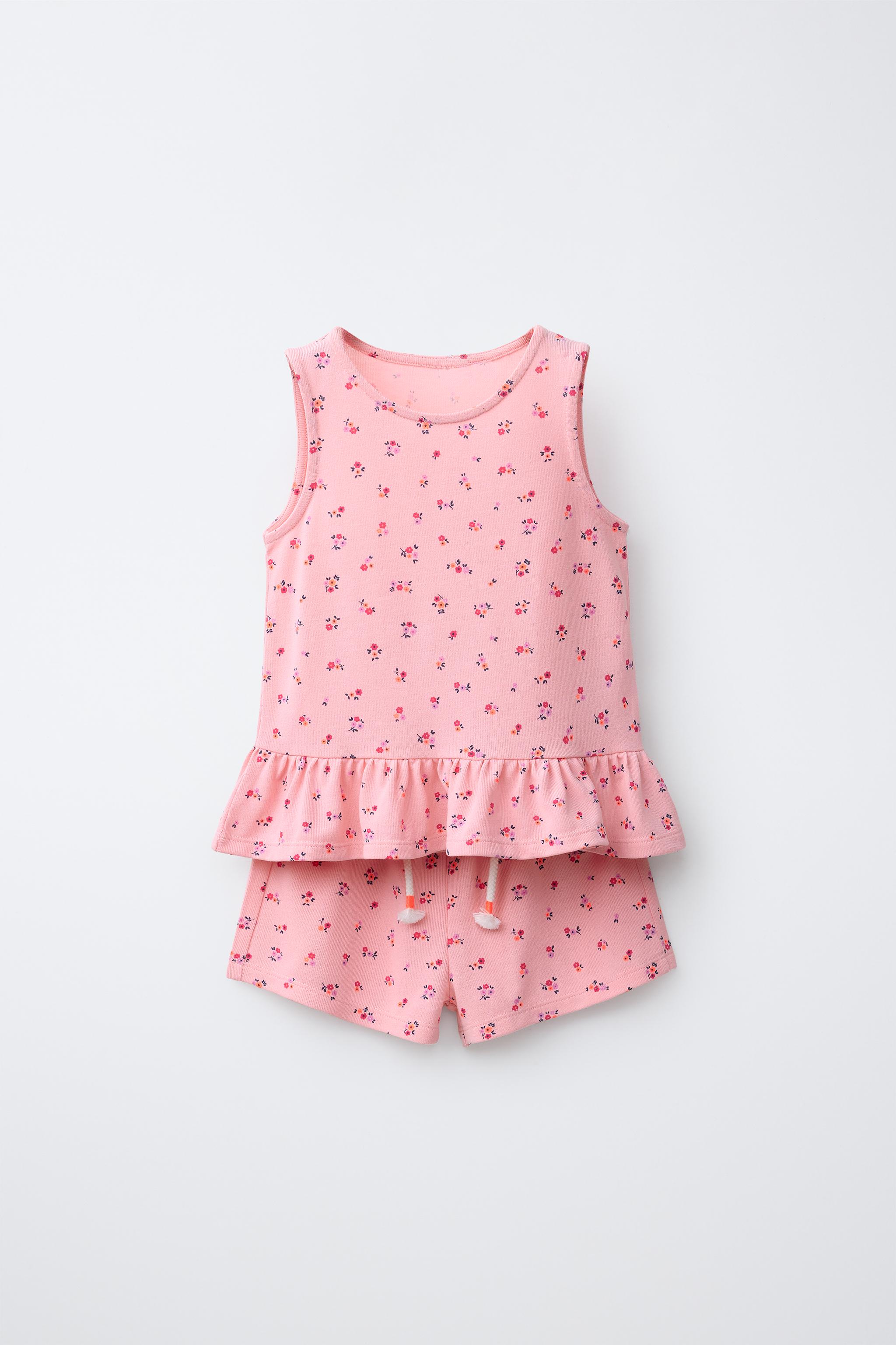 ENSEMBLE T-SHIRT ET SHORT IMPRIMÉ FLEURS
