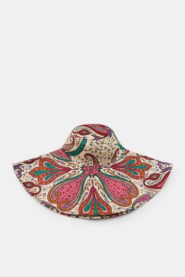 PAISLEY PRINT MAXI BRIM HAT - Ecru by Zara