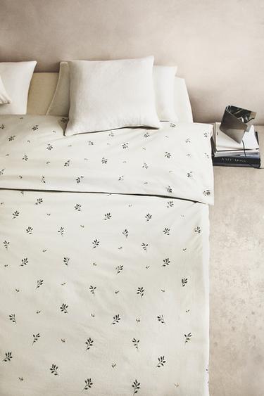 LEAF PRINT DUVET COVER - Sea green by Zara - Image 5