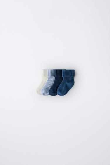 Zara FOUR-PACK OF SOCKS IN VARIOUS COLORS - Mid-blue