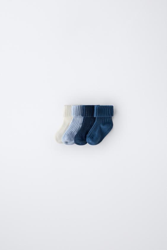 LOT DE QUATRE CHAUSSETTES COULEURS DANS UNE BOÎTE - Bleu moyen de Zara - Image 1