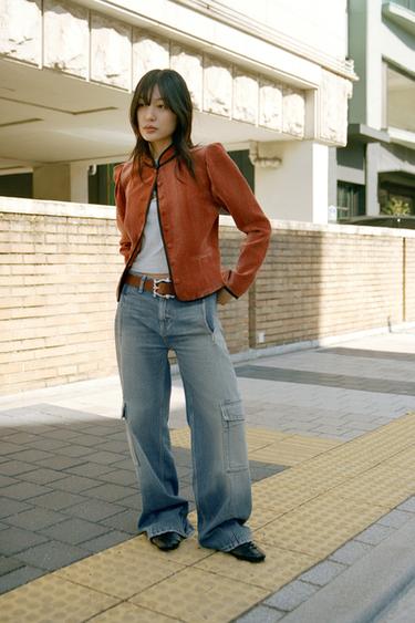 CONTRAST TRIM BLAZER - Burnt orange by Zara