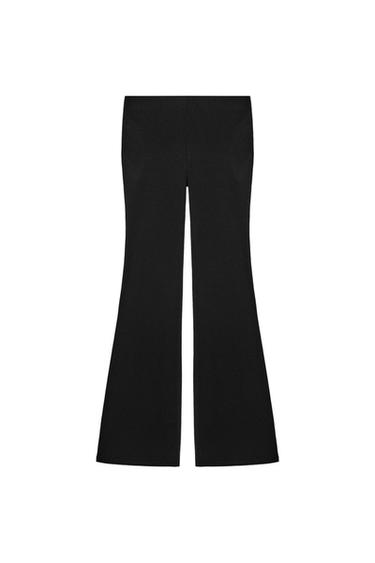 Zara STRETCH FLARE PANTS - Black