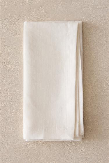PACK OF PLAIN-COLOURED LINEN NAPKINS - White by Zara