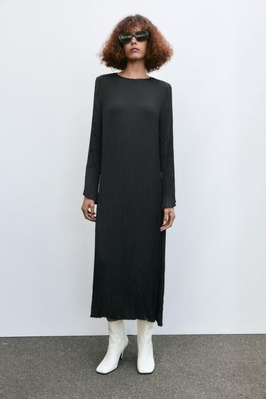 ZW COLLECTION CREASED-EFFECT DRESS - Black by Zara - Image 0