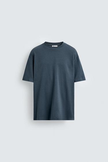 BASIC REGULAR FIT T-SHIRT - Deep blue by Zara