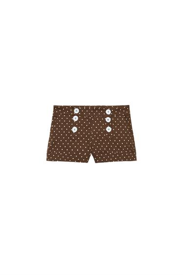 CELANA PENDEK MINI POLKA DOT - brown/white dari Zara