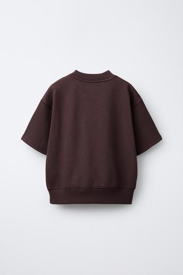 EMBROIDERED SLOGAN T-SHIRT AND BERMUDA SHORTS SET - Aubergine by Zara - Image 2