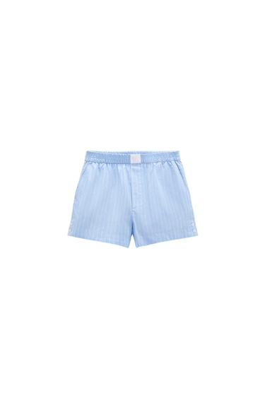 STRIPED POPLIN SHORTS