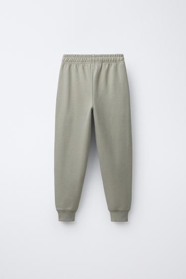 EMBOSSED TEXT INTERLOCK HOODIE AND JOGGERS SET - Beige by Zara - Image 4