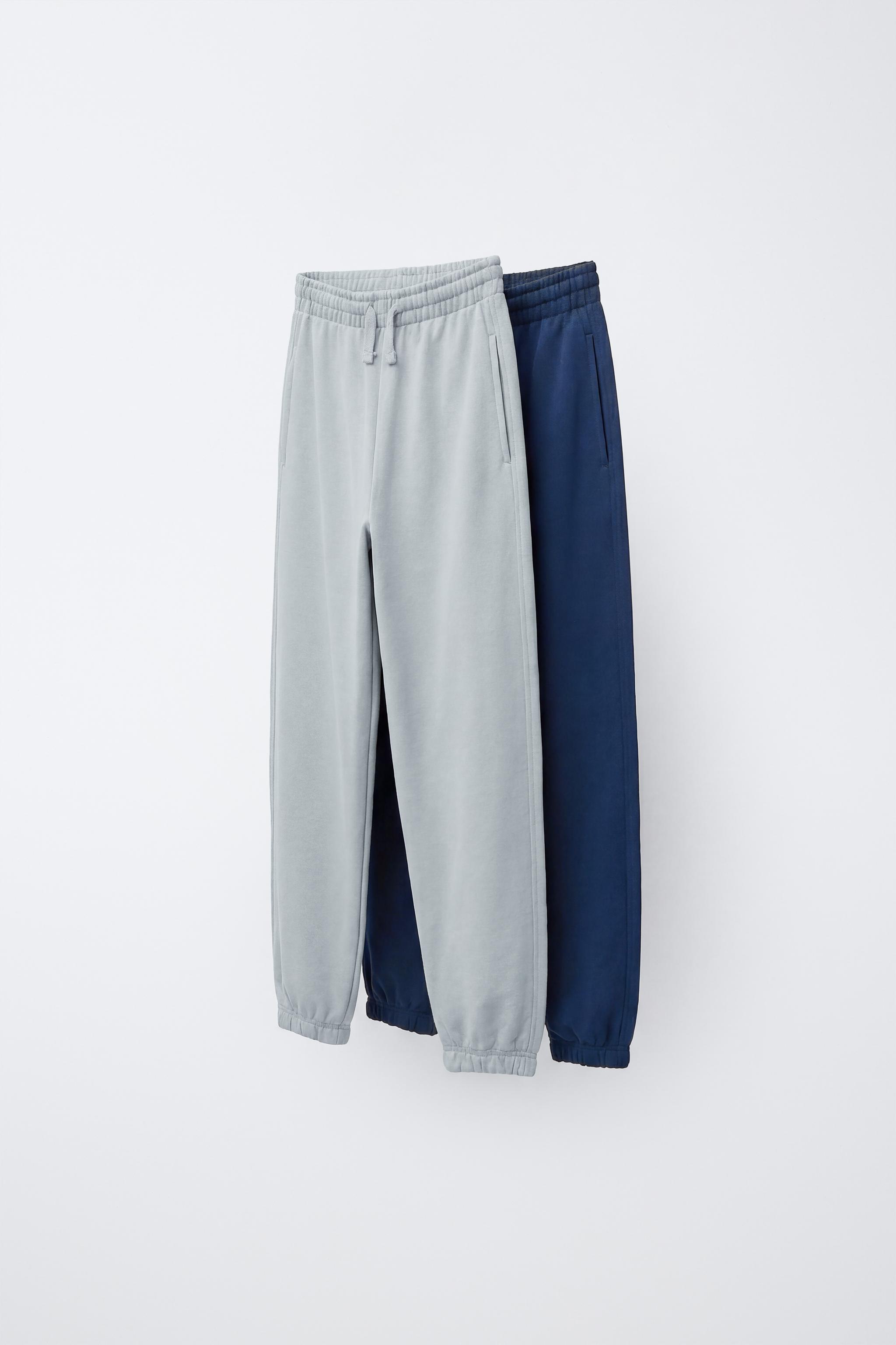 TWO-PACK PLUSH PANTS — Blue / White