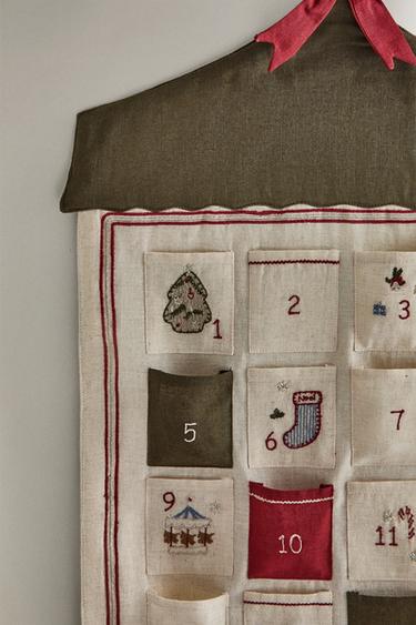 CHRISTMAS EMBROIDERED ADVENT CALENDAR - Multicoloured by Zara - Image 2