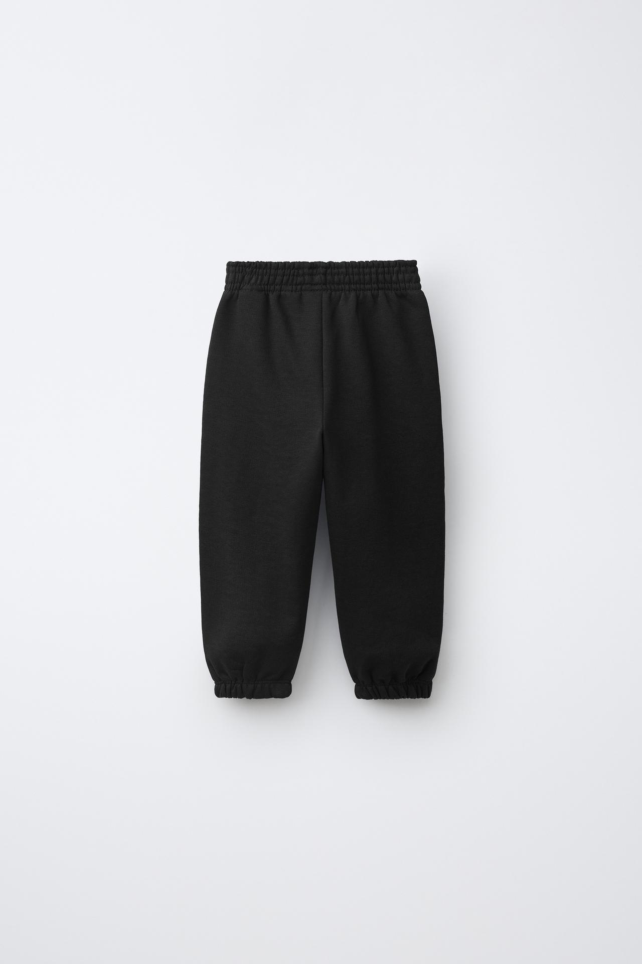 SOLID JOGGER PANTS — Black