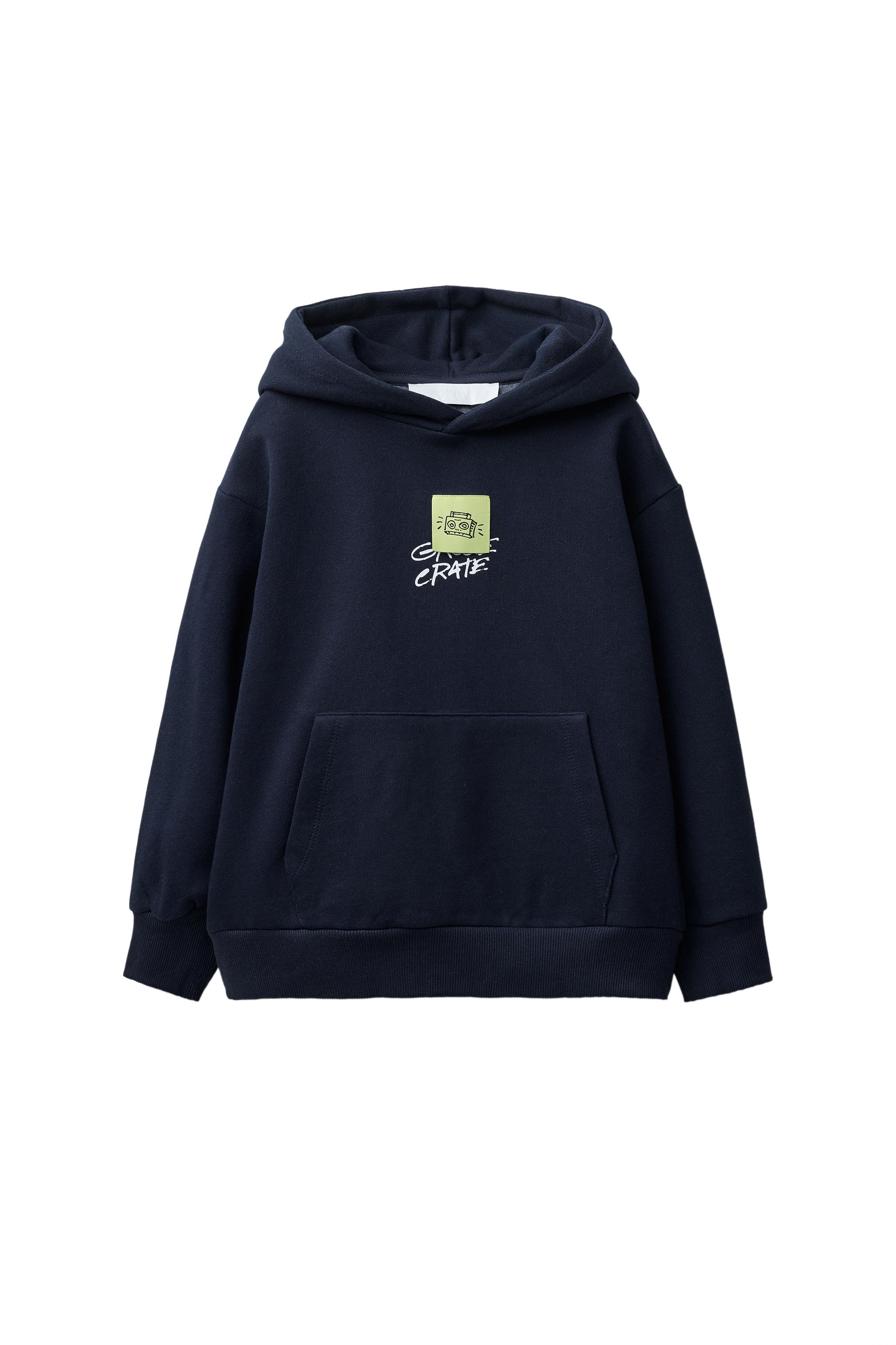 LABEL HOODIE - Navy blue | ZARA South Africa