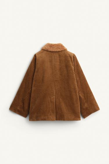 CORDUROY COAT WITH FAUX FUR PETER PAN COLLAR LIMITED EDITION - camel by Zara - Image 3