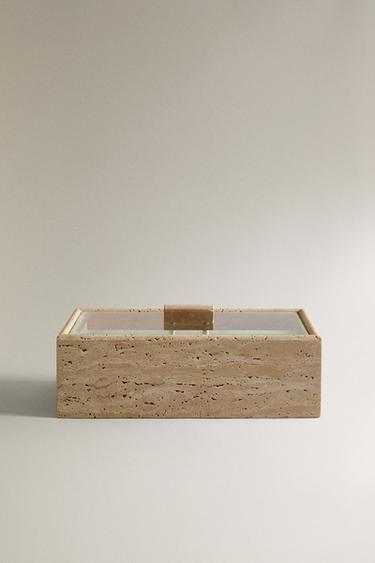CAJA TRAVERTINO Y VIDRIO - Beige de Zara - Imagen 0