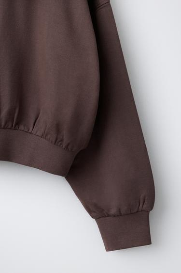 SWEAT À CAPUCHE TEXRO EN RELIEF - Marron de Zara - Image 4