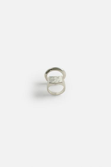 LOT DE 2 BAGUES MÉTALLIQUES COMBINÉES - Argent de Zara - Image 2