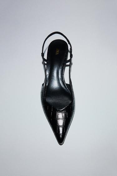 ТУФЛИ БЕЗ ЗАДНИКОВ С РЕЛЬЕФНЫМ УЗОРОМ — Черный от Zara