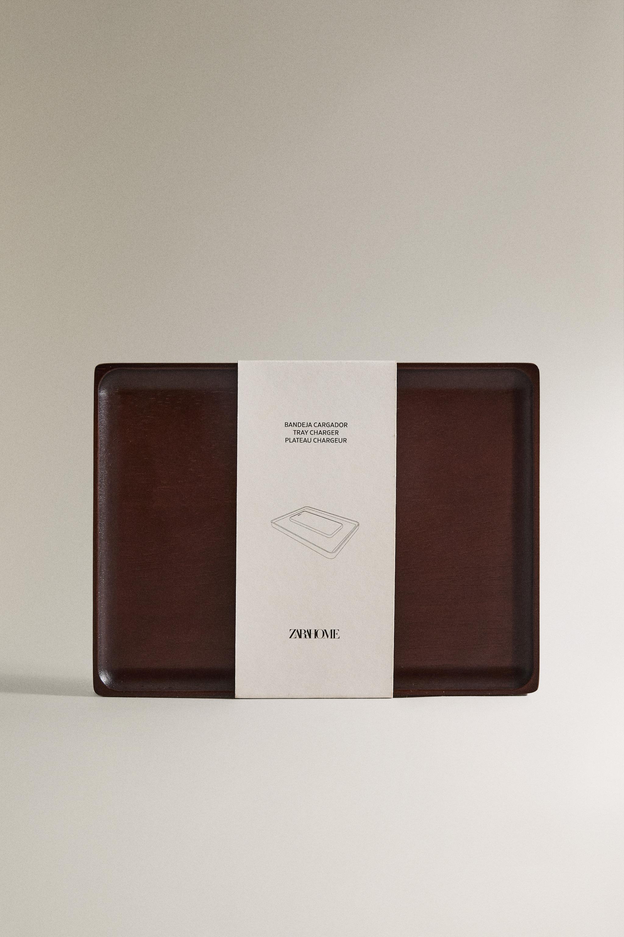 PLATEAU EN BOIS CHARGEUR MOBILE