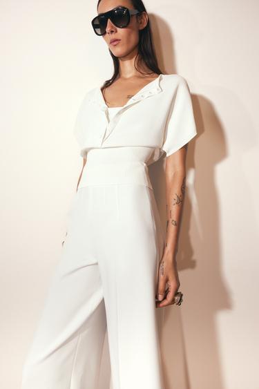 JERSEY PUNTO MANGA CORTA - Beige de Zara