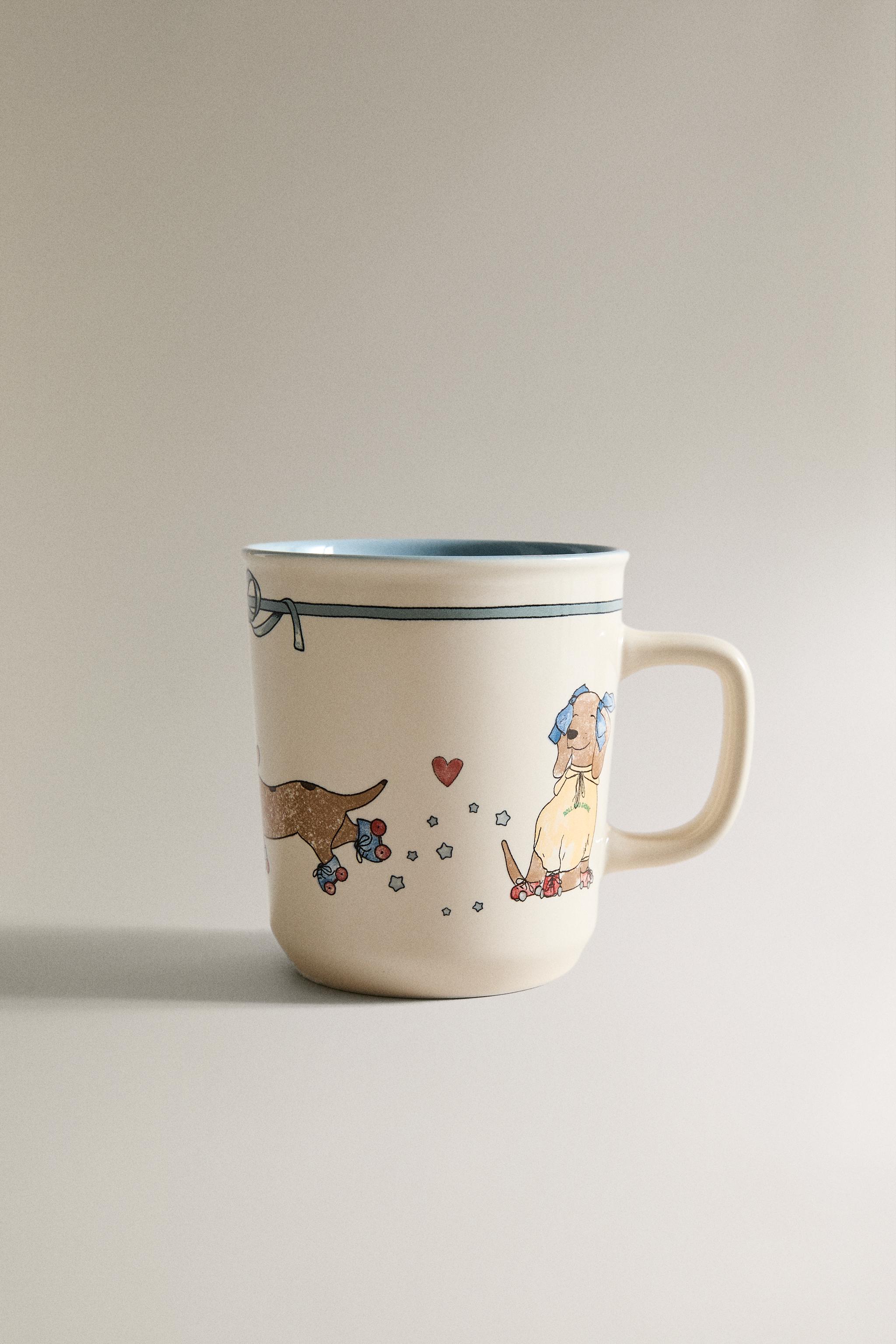 キッズ セラミック スケート犬 マグカップ - マルチカラー