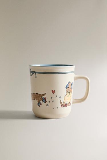 CHILDREN'S CERAMIC MUG WITH SKATER DOG - Multicoloured by Zara